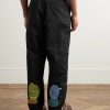 Nime Wide-Leg Appliquéd Cotton-Twill Trousers - BK Nime Wide-Leg Appliquéd Cotton-Twill Trousers - BK