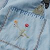 Embroidered Chambray and Cotton Cardigan - E1 Embroidered Chambray and Cotton Cardigan - E1