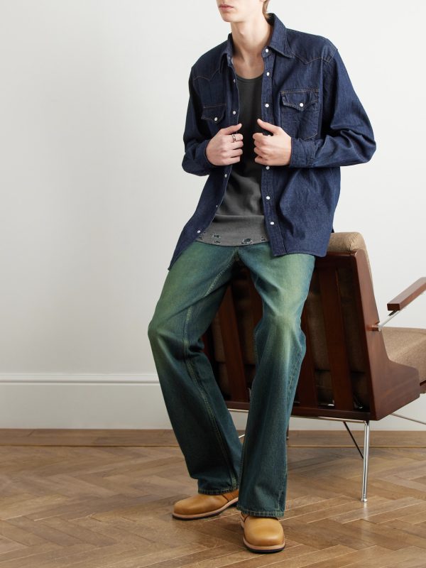 Husky Denim Western Shirt - OU Husky Denim Western Shirt - OU