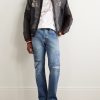 Monkey CISCO Straight-Leg Distressed Embroidered Jeans - OU