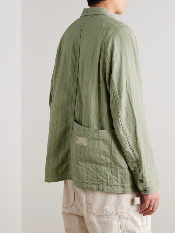 Gibson Striped Linen and Cotton-Blend Overshirt - BK Gibson Striped Linen and Cotton-Blend Overshirt - BK