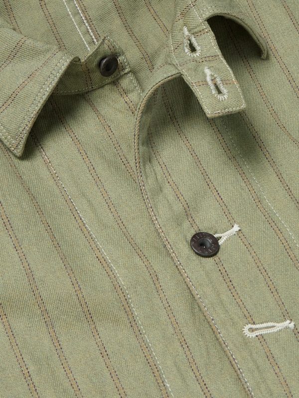 Gibson Striped Linen and Cotton-Blend Overshirt - CU Gibson Striped Linen and Cotton-Blend Overshirt - CU