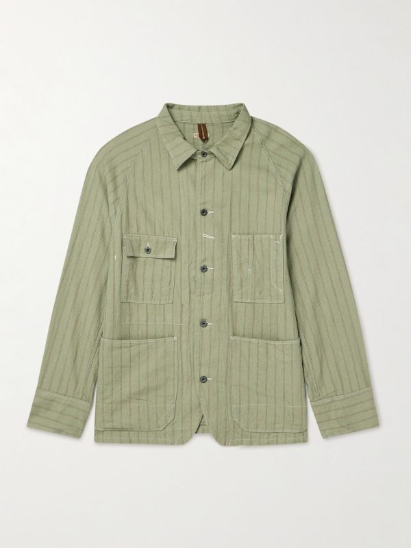 Gibson Striped Linen and Cotton-Blend Overshirt Gibson Striped Linen and Cotton-Blend Overshirt