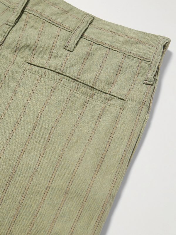 Gibson Straight-Leg Striped Linen and Cotton-Blend Twill Trousers - CU Gibson Straight-Leg Striped Linen and Cotton-Blend Twill Trousers - CU