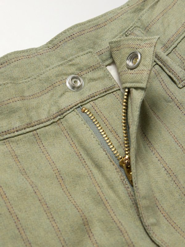 Gibson Straight-Leg Striped Linen and Cotton-Blend Twill Trousers - E1 Gibson Straight-Leg Striped Linen and Cotton-Blend Twill Trousers - E1