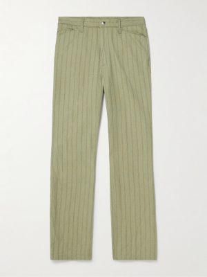 Gibson Straight-Leg Striped Linen and Cotton-Blend Twill Trousers