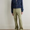 Gibson Straight-Leg Striped Linen and Cotton-Blend Twill Trousers - OU Gibson Straight-Leg Striped Linen and Cotton-Blend Twill Trousers - OU