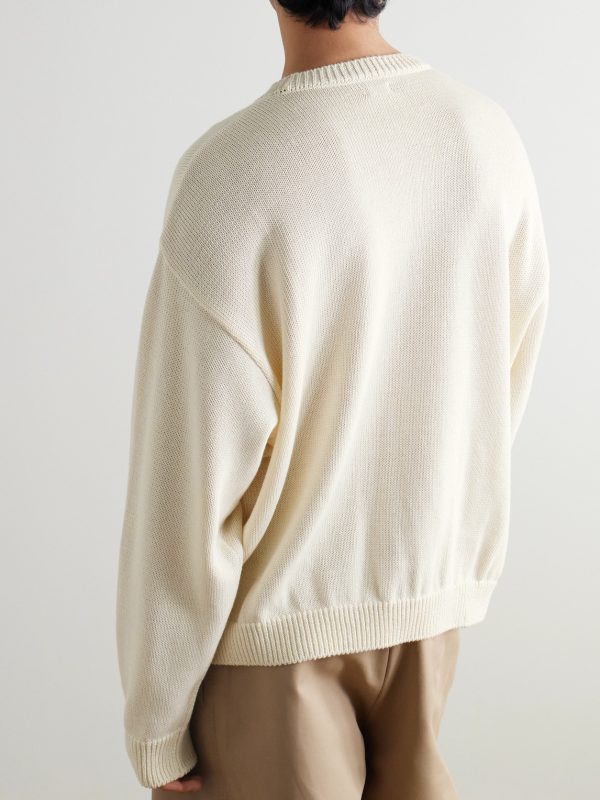 Cotton-Blend Jacquard Sweater - BK Cotton-Blend Jacquard Sweater - BK