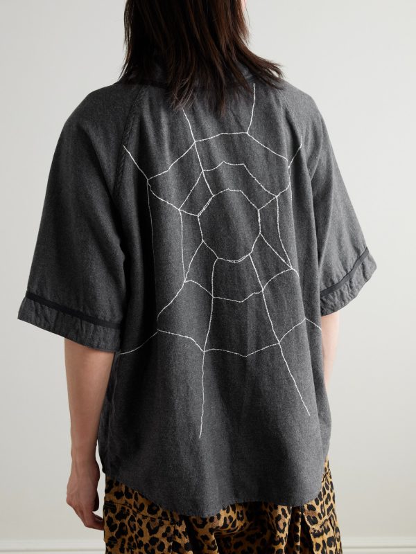 Embroidered Felt-Trimmed Cotton and Wool-Blend Shirt - BK