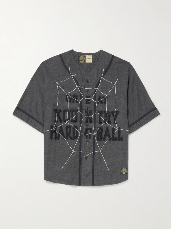 Embroidered Felt-Trimmed Cotton and Wool-Blend Shirt