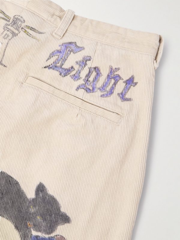 Memorial Paint Straight-Leg Printed Cotton-Corduroy Shorts - CU Memorial Paint Straight-Leg Printed Cotton-Corduroy Shorts - CU