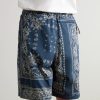 Straight-Leg Belted Bandana-Print Patchwork Cotton-Twill Shorts - BK