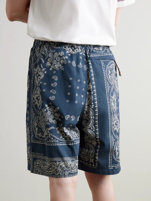 Straight-Leg Belted Bandana-Print Patchwork Cotton-Twill Shorts - BK