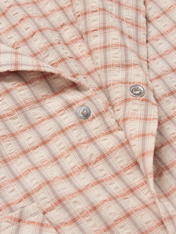 Camp-Collar Logo-Appliquéd Checked Cotton and Linen-Blend Seersucker Western Shirt - CU Camp-Collar Logo-Appliquéd Checked Cotton and Linen-Blend Seersucker Western Shirt - CU