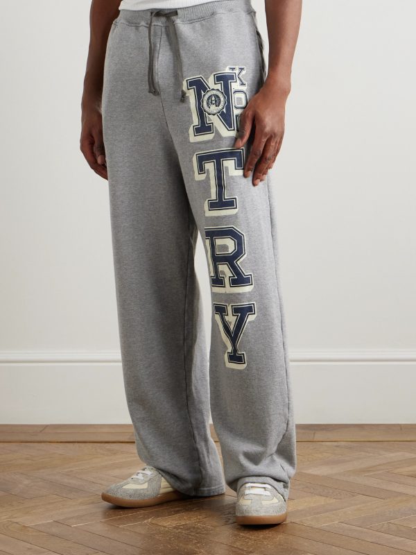 N.TRY Straight-Leg Printed Cotton-Jersey Sweatpants - FR N.TRY Straight-Leg Printed Cotton-Jersey Sweatpants - FR