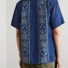 Camp-Collar Printed Linen Shirt - BK
