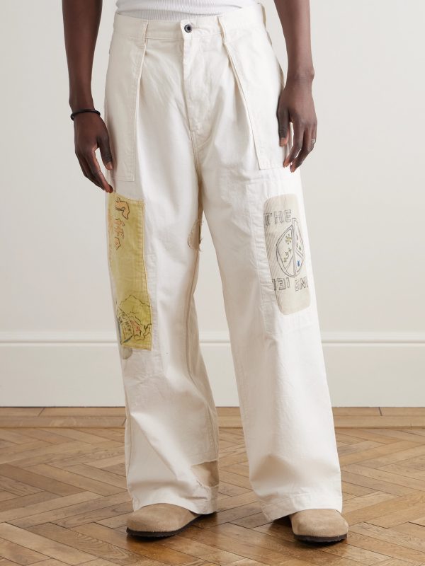 Fatigue Wide-Leg Patchwork Cotton-Twill Trousers - FR Fatigue Wide-Leg Patchwork Cotton-Twill Trousers - FR