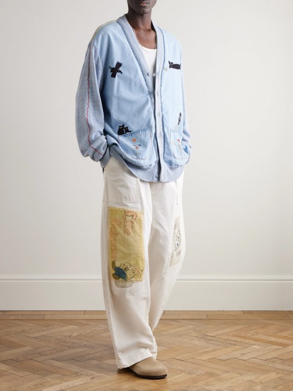 Fatigue Wide-Leg Patchwork Cotton-Twill Trousers - OU Fatigue Wide-Leg Patchwork Cotton-Twill Trousers - OU