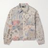 Boro Distressed Patchwork Cotton and Linen-Blend Zip-Up Jacket