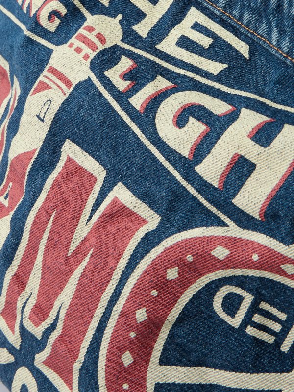 Guiding Light Printed Denim Messenger Bag - CU Guiding Light Printed Denim Messenger Bag - CU
