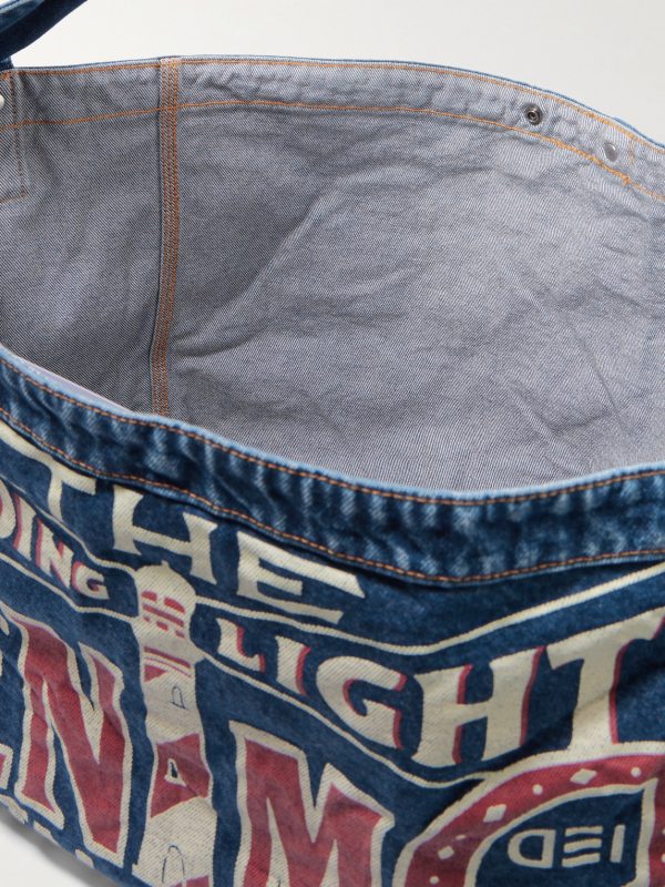 Guiding Light Printed Denim Messenger Bag - E1 Guiding Light Printed Denim Messenger Bag - E1