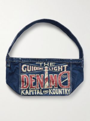 Guiding Light Printed Denim Messenger Bag