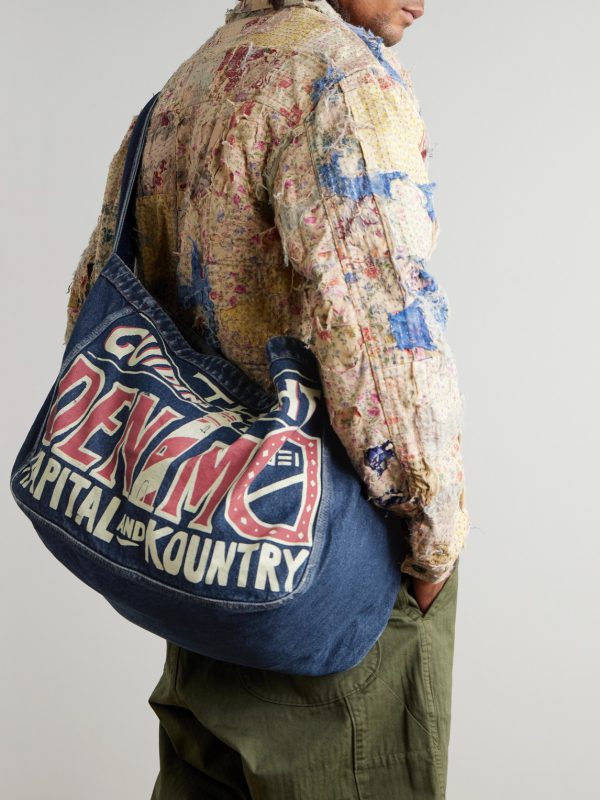 Guiding Light Printed Denim Messenger Bag - OU Guiding Light Printed Denim Messenger Bag - OU