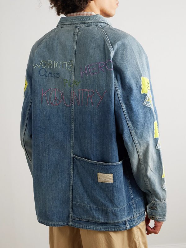 Cactus Appliquéd Denim Jacket - BK