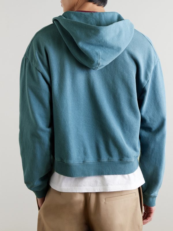 Garment-Dyed Cotton-Jersey Hoodie - BK