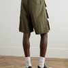 Cotton and Nylon-Blend Ripstop Drawstring Cargo Shorts - BK Cotton and Nylon-Blend Ripstop Drawstring Cargo Shorts - BK