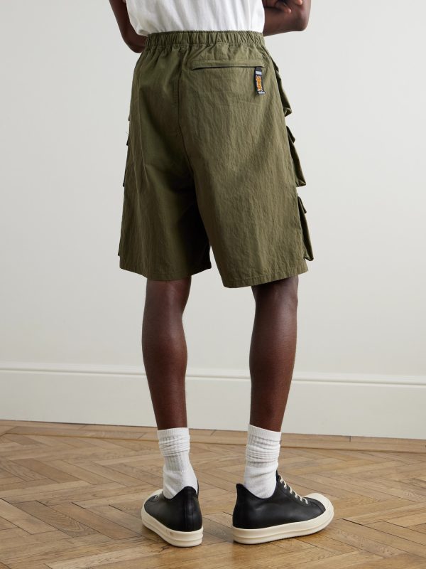 Cotton and Nylon-Blend Ripstop Drawstring Cargo Shorts - BK Cotton and Nylon-Blend Ripstop Drawstring Cargo Shorts - BK