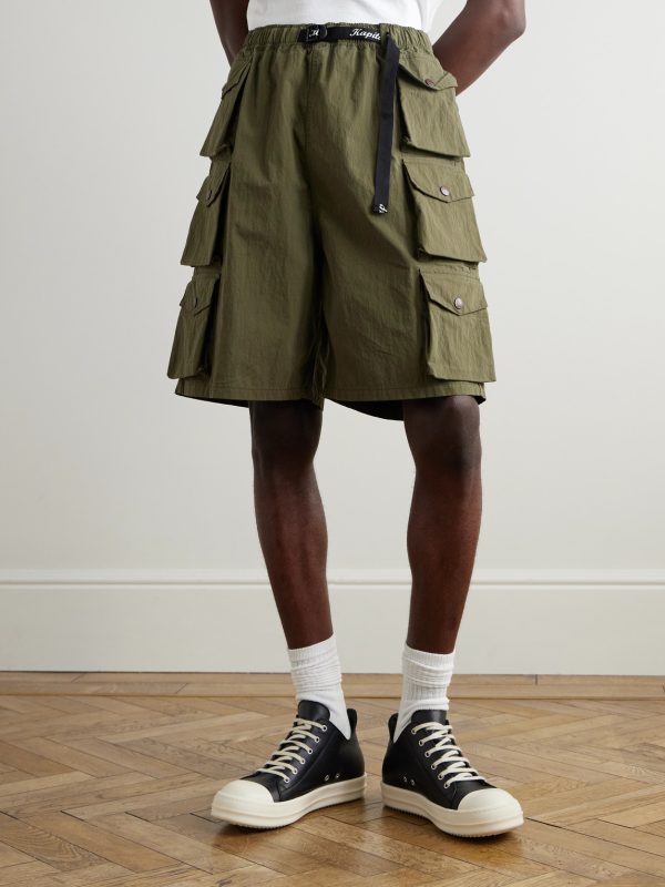 Cotton and Nylon-Blend Ripstop Drawstring Cargo Shorts - FR Cotton and Nylon-Blend Ripstop Drawstring Cargo Shorts - FR