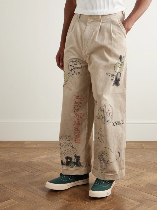 Ivy Wide-Leg Pleated Printed Cotton-Corduroy Trousers - FR Ivy Wide-Leg Pleated Printed Cotton-Corduroy Trousers - FR