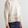 Distressed Printed Cotton Sweater - FR Distressed Printed Cotton Sweater - FR