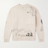 Distressed Printed Cotton Sweater Distressed Printed Cotton Sweater