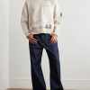 Distressed Printed Cotton Sweater - OU Distressed Printed Cotton Sweater - OU