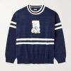 Peckish Rainbowy Ivy Appliquéd Striped Cotton Sweater Peckish Rainbowy Ivy Appliquéd Striped Cotton Sweater