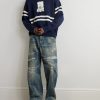 Peckish Rainbowy Ivy Appliquéd Striped Cotton Sweater - OU Peckish Rainbowy Ivy Appliquéd Striped Cotton Sweater - OU