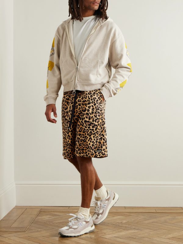 Printed Cotton-Jersey Zip-Up Hoodie - OU Printed Cotton-Jersey Zip-Up Hoodie - OU