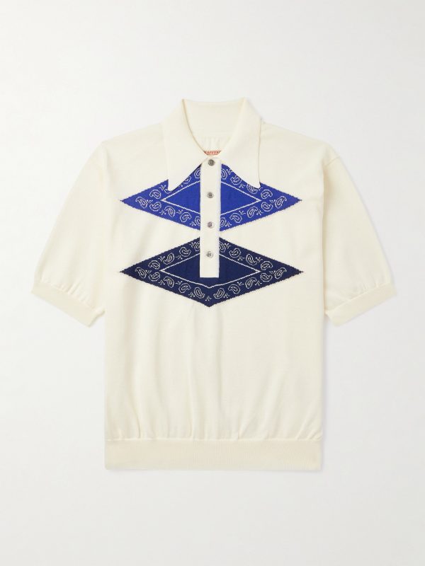 Jacquard-Knit Polo Shirt