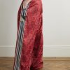 Wide-Leg Striped Webbing-Trimmed Bandana-Print Tech-Jersey Track Pants - BK
