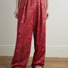 Wide-Leg Striped Webbing-Trimmed Bandana-Print Tech-Jersey Track Pants - FR