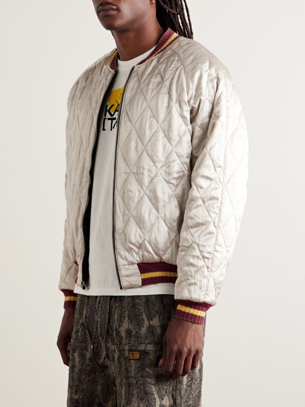 Souvenir Padded Embroidered Cotton-Velvet Bomber Jacket - E2 Souvenir Padded Embroidered Cotton-Velvet Bomber Jacket - E2