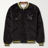 Souvenir Padded Embroidered Cotton-Velvet Bomber Jacket Souvenir Padded Embroidered Cotton-Velvet Bomber Jacket
