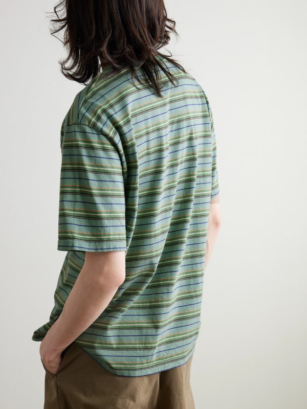 Logo-Appliquéd Striped Cotton-Jersey T-Shirt - BK Logo-Appliquéd Striped Cotton-Jersey T-Shirt - BK