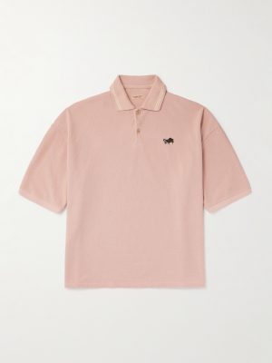 Box Striped Embroidered Cotton-Piqué Polo Shirt