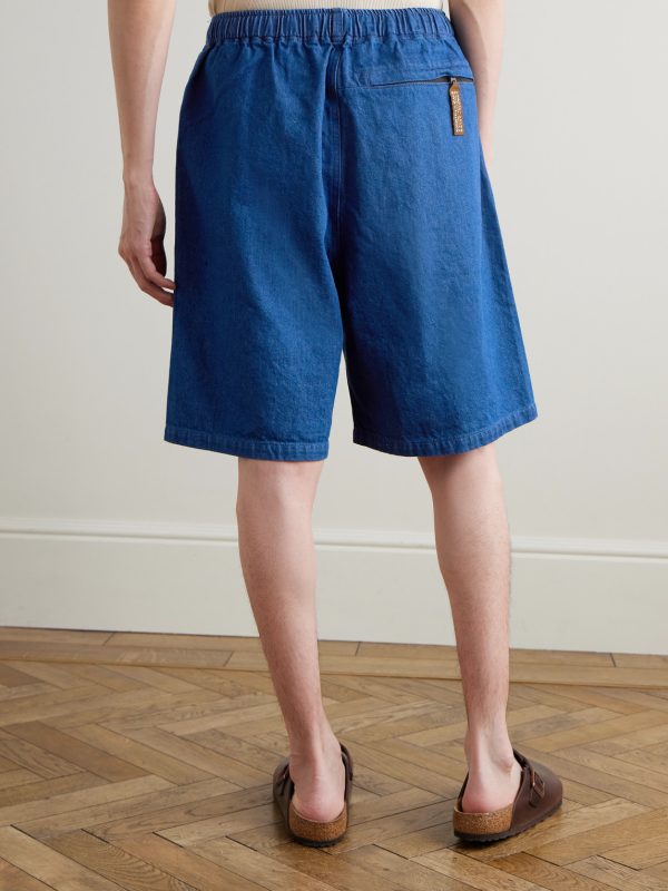 Easy Wide-Leg Belted Denim Shorts - BK Easy Wide-Leg Belted Denim Shorts - BK