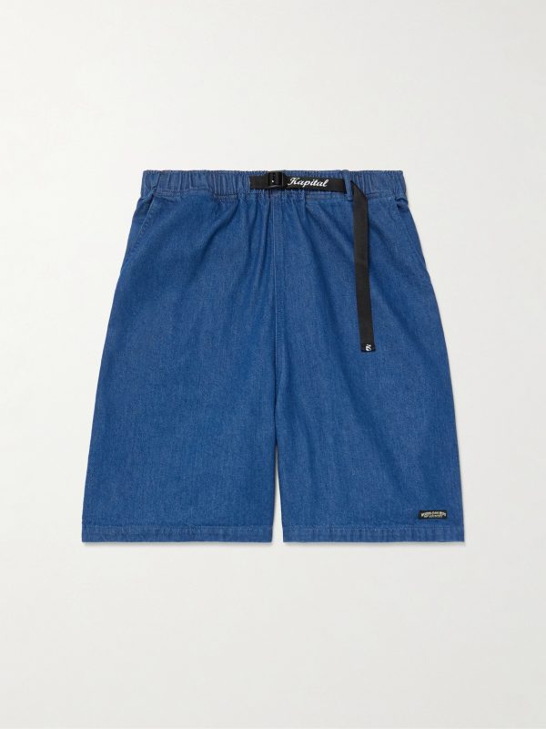 Easy Wide-Leg Belted Denim Shorts Easy Wide-Leg Belted Denim Shorts