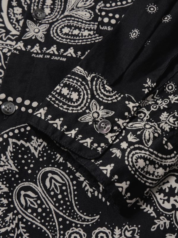 Bandana-Print Patchwork Cotton-Gauze Shirt - E1