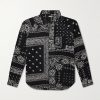 Bandana-Print Patchwork Cotton-Gauze Shirt